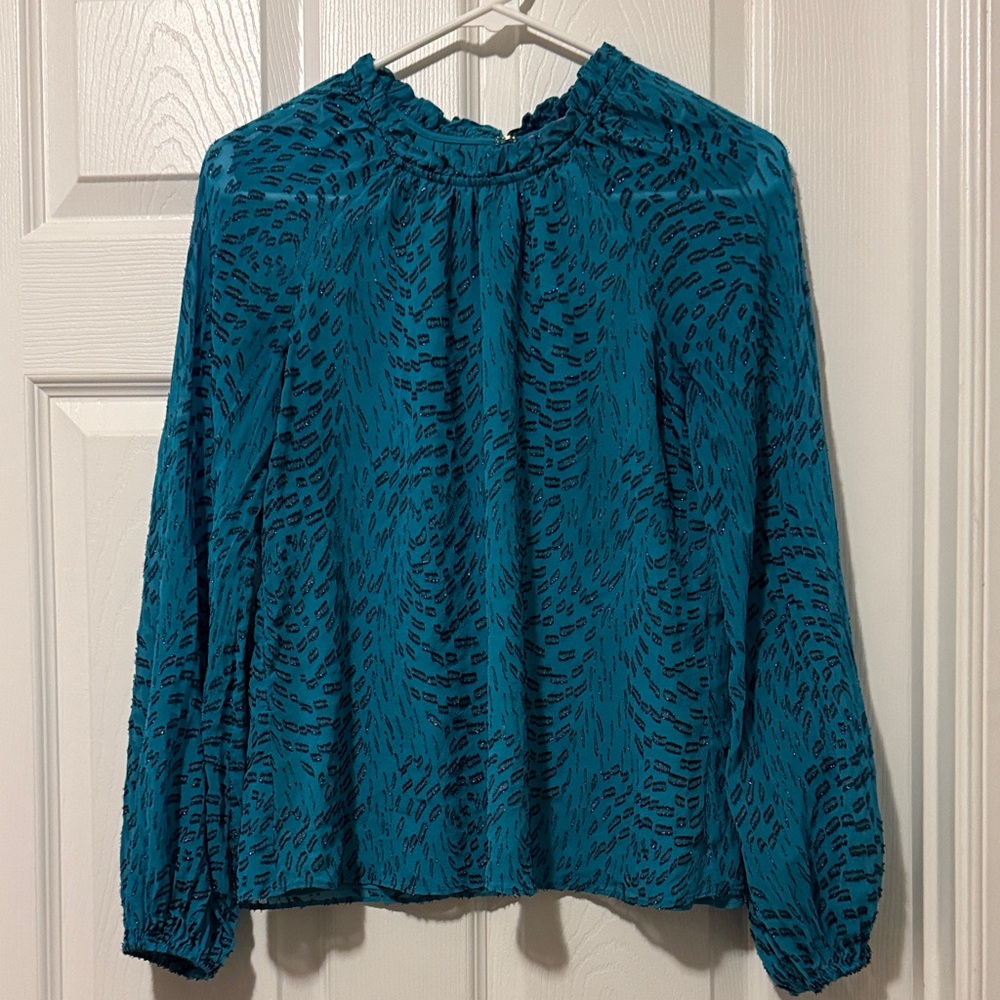 Lilly Pulitzer Teal and Black Blouse